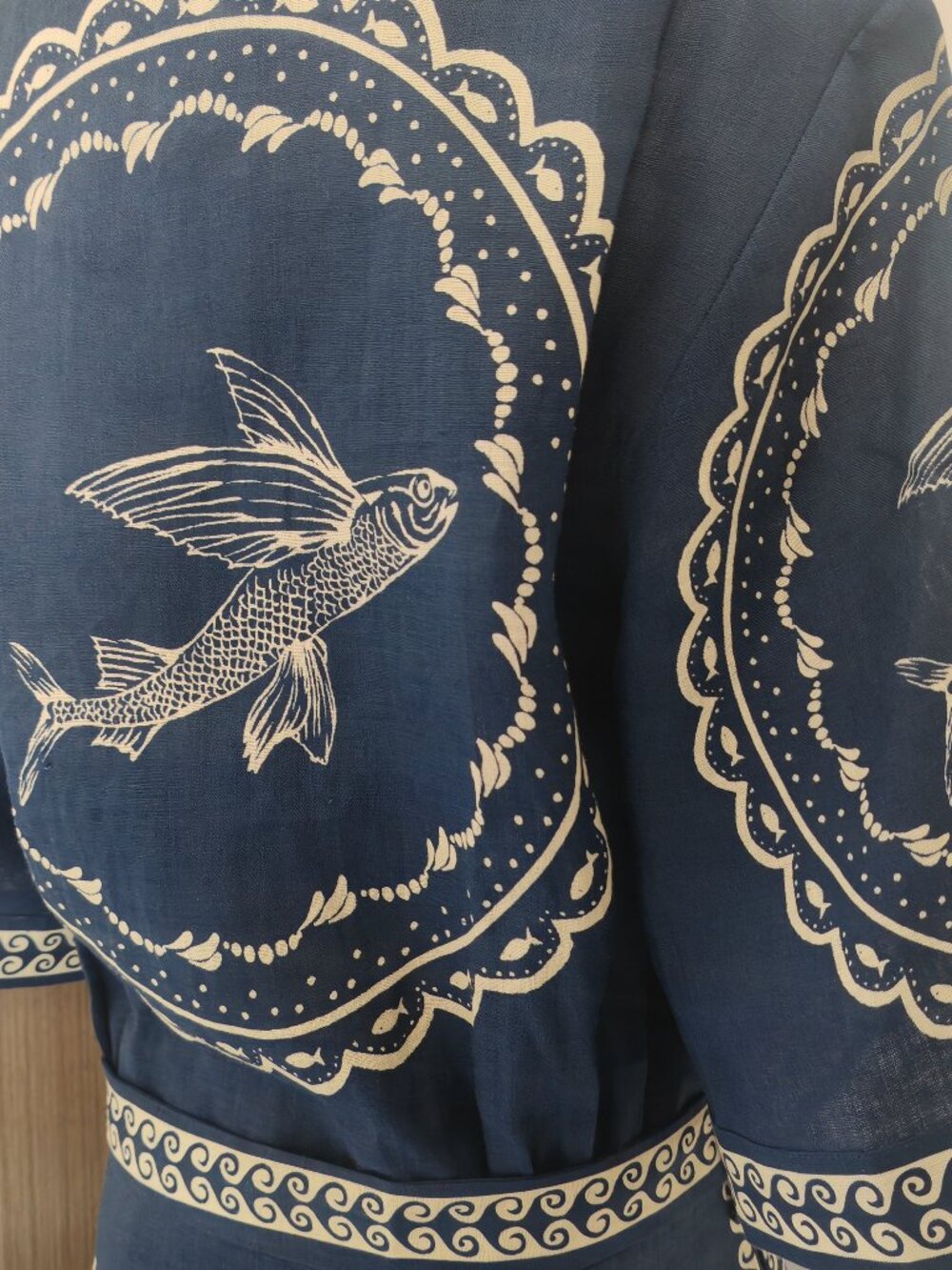 Alemaizosena floral pattern dark blue dress - Picture 6 of 11